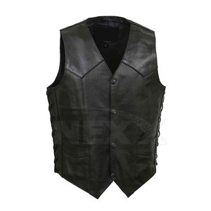 Gilet en cuir pour homme en matériau durable - Vêtement d'extérieur décontracté pour l'hiver, de haute qualité, coupe confortable, nouvelle arrivée - Product Image 1