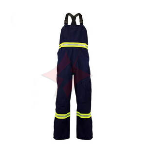 กางเกงเอี๊ยมปักโลโก้ตามสั่ง มาตรฐาน ANSI ระดับ 1 กันน้ำ สะท้อนแสงสูง ผลิตจากโพลีเอสเตอร์/คอตตอน สำหรับงานอุตสาหกรรม ช่วยเพิ่มความปลอดภัยในการทำงาน - Product Image 1