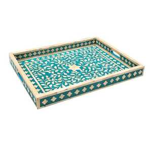 Celestial Charm Bone Inlay Serving Tray Exquisito diseño árabe hecho a mano Hogares Restaurantsand High-End Ramadan Gift Collections - Product Image 5