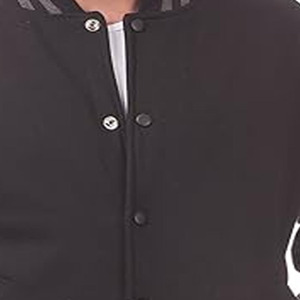 Cómoda chaqueta universitaria de talla grande de Color sólido personalizado para hombre, chaqueta universitaria de béisbol de lana de alta calidad para hombre - Product Image 4