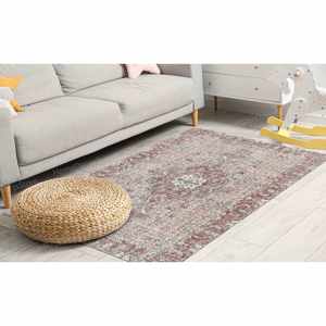 Tapis turc bohème imprimé, motif chenille gris Oushak, paillasson de chambre, tapis en velours de luxe - Product Image 3