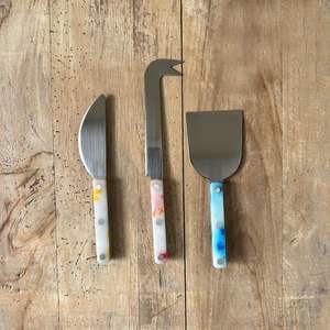 New Arrive Wholesale Custom Large Spreader and <b>Knife</b> <b>Set</b> with Epoxy Resin Handle <b>Cheese</b> <b>Set</b> Wedding Tabletop Cutlery - Product Image 5