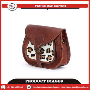 Bolso bandolera de mujer de cuero genuino con estilo vintage con patrón de animales, bandolera impermeable con cierre de sillín para niñas - Product Image 2