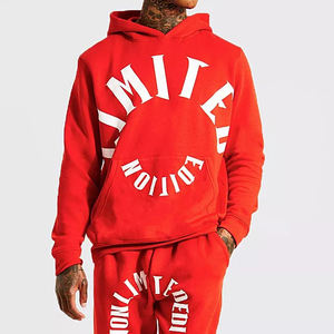 Haute qualité 100% coton respirant pull à capuche personnalisé ensemble poids lourd DTF impression 450gsm pantalon de survêtement pour l'hiver - Product Image 3