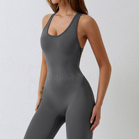 Jumpsuit Wanita Berkualitas Tinggi MOQ Rendah Bahan Spandex Polyester Kasual Musim Semi Bernapas Pakaian Fitness Terlaris