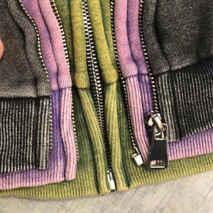 Vente en gros 100% coton 400GSM French terry trois couches sweat à capuche lavé à l'acide fermeture éclair personnalisée sérigraphie Y2K Boxy Fit Hoodies - Product Image 4