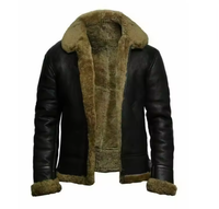Veste d'hiver pour homme en cuir véritable, style streetwear, doublée de fausse fourrure, épaisse, décontractée, type pilote, chaude, respirante, coupe-vent, chauffante, grande taille
