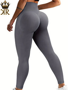 Women's High-Waisted Seamless Yoga Pants Scrunch Butt Lifting <b>Leggings</b> Breathable Design Casual Worked High-Waisted Workout Yoga - Product Image 5