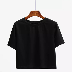 Tops Cortos de Mujer, Ajustados, Casuales, de Manga Corta, Transpirables, de Secado Rápido, Tejido de Punto de Spandex/Poliéster, para Verano, Pakistán - Product Image 5