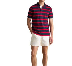 Polos de Venta caliente Polo de alta calidad adecuado Polo Casual a rayas Polo para hombres Turn Down Collar con 2 botones - Product Image 3