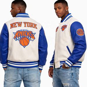 แจ็คเก็ตวาร์ซิตี้คุณภาพดีที่สุด ออกแบบตามสั่ง ขนาดสำหรับผู้ชาย คอตั้ง ปักโลโก้ตามสั่ง ทำจากผ้าขนสัตว์ 100% แบบเบสบอล - Product Image 2