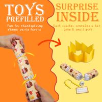 Feuille Design Thanksgiving Crackers No Snap Party Table Favor Set avec Blague Dés Cadeaux Thanksgiving Holiday Cracker pour Enfant Adulte