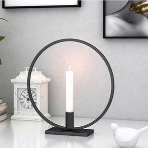 Iron Taper Candle Holder - Set of 3 <b>Decorative</b> Candle Stand With Different Hammered Bases Candlestick Holder for Wedding, <b>Party</b> - Product Image 6