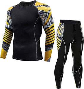 Ensembles de chemises et de pantalons à manches longues d'automne en taille plus sublimés avec logo personnalisé, finition lavée, séchage rapide et respirant, combinaisons de compression - Product Image 3