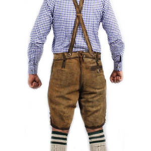 Lederhosen de cintura media para hombre de alta calidad, nueva ropa alemana, Material de lona, botón, cierre de mosca, marca directa de fábrica - Product Image 6