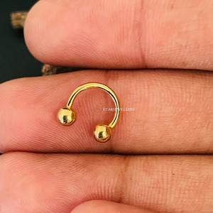 14K Solid Gold Horse Shoe <b>Septum</b> Nose <b>Ring</b> FIne Jewelry. - Product Image 2