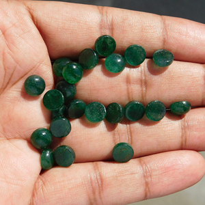 พลอยอะเวนเจอรีนสีเขียวธรรมชาติ ทรงกลมขนาด 6x6 มม. แบบหลังแบน มีทุกขนาด สำหรับทำเครื่องประดับ พลอยหลวม - Product Image 4