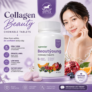 Comprimés à croquer Beauté & Vitalité au Collagène avec Vitamine C, Extrait de Pamplemousse et Extrait de Graine de Melon pour la Santé de la Peau - Product Image 1