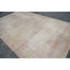 Tapis vintage, tapis turc de 8,3 x 13,2 pieds, tapis en laine à bordure blanche - Product Image 2