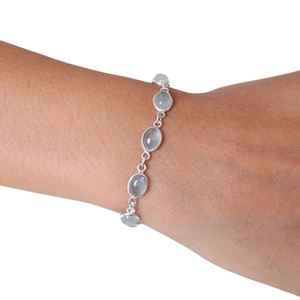 สร้อยข้อมือเงินทำด้วยมือสไตล์ Boho เครื่องประดับ925สเตอร์ลิงเงินอัญมณีมูนสโตนสำหรับเป็นของขวัญสำหรับผู้หญิง - Product Image 1