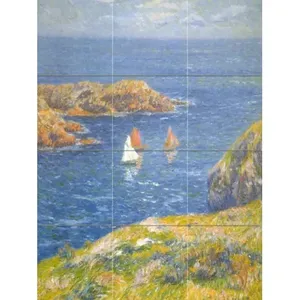 Calm Seas cocina baño pared Mural 12,75x17 pulgadas arte para Backsplash azulejo Mural - Product Image 1