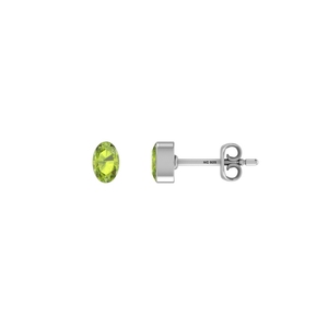 Boucles d'oreilles clous en argent sterling 925 véritable de qualité supérieure, sertissage clos, pierre de naissance ovale naturelle, tendance, mariage, femme, haute qualité - Product Image 5