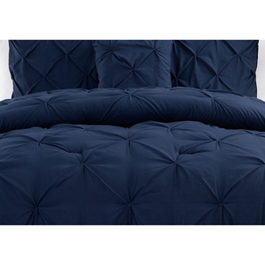 Set Copripiumino Vcny Home Carmen 3 Pezzi Queen Size con Arricciature, Tinta Unita Blu Navy, con Funzione Rinfrescante, 3 Pezzi - Product Image 6