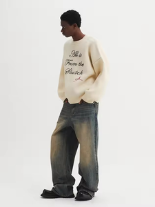 Tùy Chỉnh OEM Người Đàn Ông Cashmere Áo Len Cổ Điển Phong Cách 100% Cashmere Tùy Chỉnh Áo Len Crew Cổ Đan Cashmere Tinh Khiết Áo Len Cho Người Đàn Ông - Product Image 4