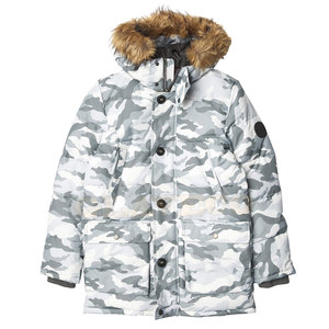 High Street Style Cómoda chaqueta Parka con capucha Ropa de moda más vendida para uso en invierno al aire libre con patrón de letras - Product Image 1