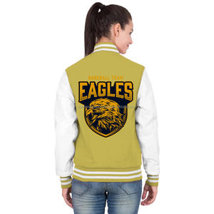 Veste universitaire en molleton de coton doux pour femme, veste Letterman personnalisée brodée pour la vente en gros de streetwear - Product Image 4