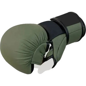 Gants de boxe professionnels de haute qualité Logo personnalisé main ouverte gants d'entraînement sportif colorés en cuir de vachette - Product Image 3