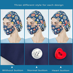 Casquette de gommage classique avec bande élastique et matériau en coton pour les professionnels médicaux et chirurgicaux - Product Image 6