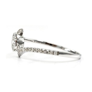 Chine Usine En Gros Personnalisé Usage Quotidien Conception 18k Solide Or Blanc Haute Qualité Fine Jewellery Diamond Cluster Anneaux Pour Les Femmes - Product Image 2
