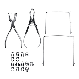 Dental Rubber Dam Set <b>Metal</b> Steel Finish <b>Polish</b> Rubber Dam Frame Forceps Clamps Punch Puncher <b>Kit</b> - Product Image 4
