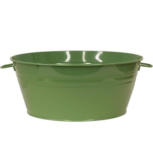 Maceta multiusos de larga duración sin óxido con recubrimiento en polvo galvanizado verde, maceta de Metal duradera para jardín, decoraciones para interiores y exteriores - Product Image 1