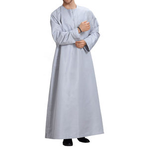Teint uni couleur noire vêtements islamiques pour hommes arabe Thobe Jubbah hommes confortable Jubbah Shalwar Kameez qatari nouvelle mode - Product Image 3