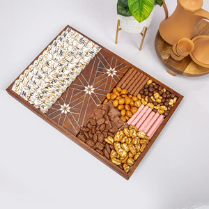 Bandeja rectangular para servir Chocolate, bandeja de madera de alta calidad para Ramadán, hecha en VietNam - Product Image 4