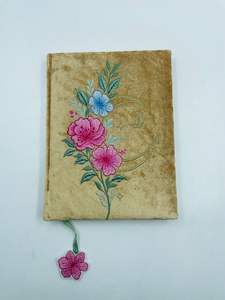 Luxury Floral Velvet Fabric Journal Handmade Embroidery Customizable Colors India Origin A5/A6 Custom Logo for School <b>Supplies</b> - Product Image 2