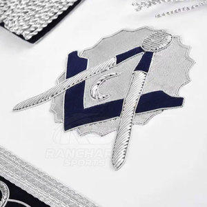 Tablier maçonnique de luxe de haute qualité, design en fil de bullion, tablier maçonnique en cuir, régalia cérémonielle - Product Image 4