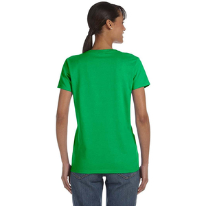 T-shirt décontracté pour femme, coupe ajustée, écologique, respirant, 100 % coton, manches courtes, tissu 280g - Product Image 6