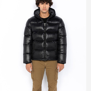 Veste matelassée brillante d'hiver pour hommes, coupe-vent rembourré, logo bulle à capuche noir épais, pour veste d'extérieur, nouvel arrivage - Product Image 6