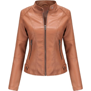 Manteau élégant en cuir PU pour femmes Style coréen automne hiver veste bouton unique lâche Design à la mode veste en cuir femmes - Product Image 4