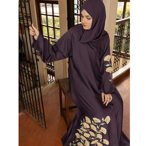 Servicios de OEM Color personalizado Tallas grandes Ligero Secado rápido Transpirable Mujeres Islámico Vestido largo Abaya Venta - Product Image 4