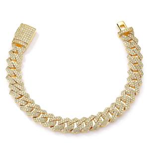 Bracelet de luxe en or massif 14 carats 18 carats VVS Moissanite avec diamant Bracelet Hip Hop de style unique avec testeur de passe glacé pour femme - Product Image 4