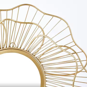 Miroir mural décoratif floral en métal Sunburst personnalisé et populaire en fer fait main moderne - Product Image 2