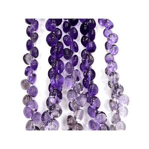 Qualité supérieure 8 pouces violet améthyste Quartz Briolette lisse en forme de coeur perles de pierre pour la fabrication de bijoux - Product Image 1