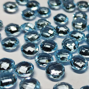Topaze bleu ciel Briolette coupe pierres précieuses 5mm naturel brillant bleu gemmes grille mince pour bijoux en gros - Product Image 1