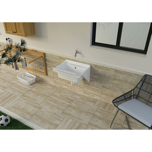 Lavabo in Resina Resistente agli Acidi Mongardi 46L X 51D X 26H con Staffe di Fissaggio a Parete e Supporto, per Interni ed Esterni - Product Image 3