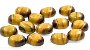 พลอยพลอยตาเสือทรงวงรีขนาด10X14มม. ธรรมชาติอัญมณีทรงแบนหลังเบี้ยสำหรับทำเครื่องประดับ - Product Image 2