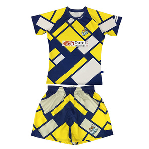 Conjunto de Camiseta y Pantalones Cortos de Rugby Unisex Personalizados, 100% Poliéster Transpirable, Uniforme Deportivo Sublimado, Fabricante de Ropa Deportiva para Equipos Masculinos - Product Image 4